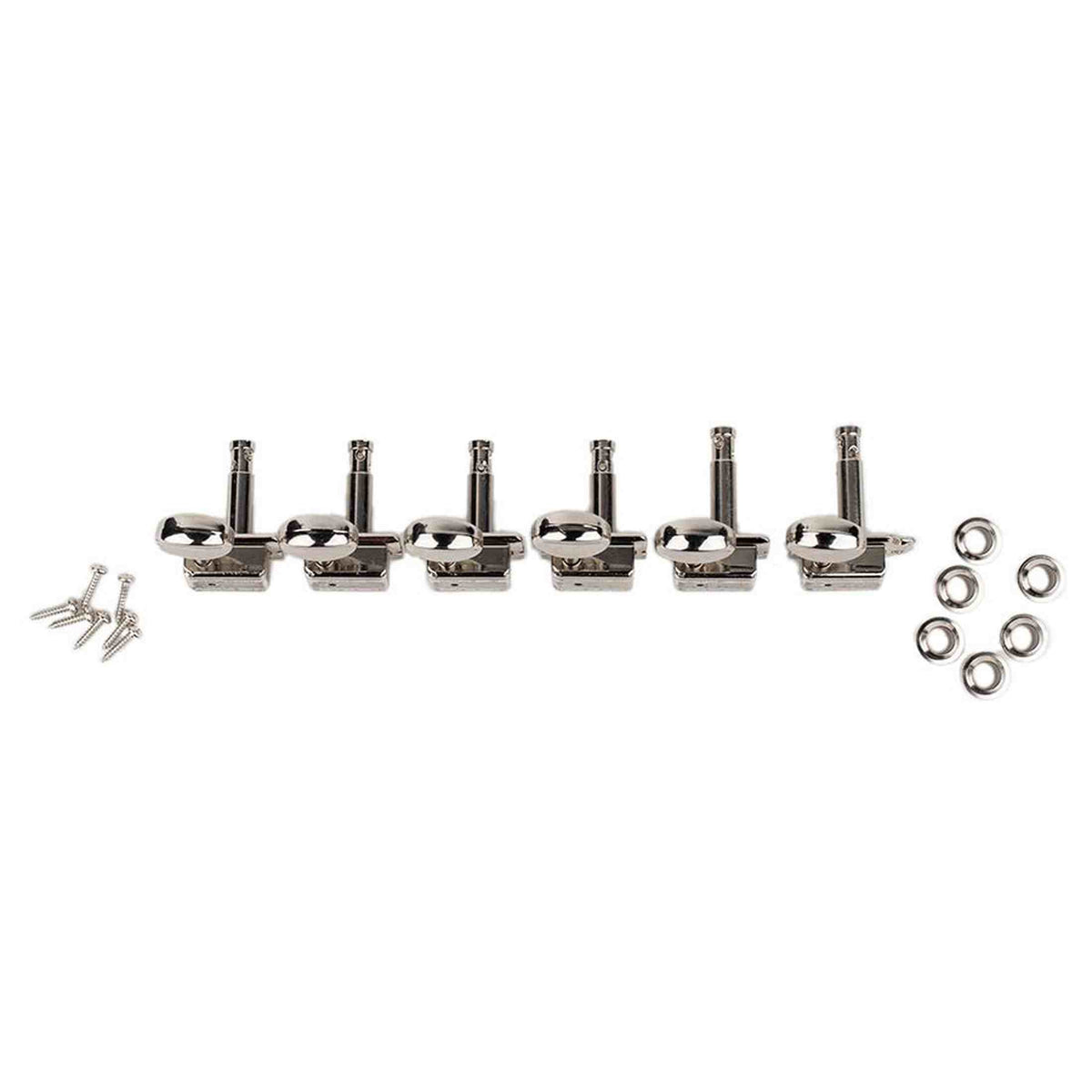 Wilkinson 162-NL-4S2M Stemmechanieken voor gitaar, met EZ LOK and staggered post height, 6x links, nikkel