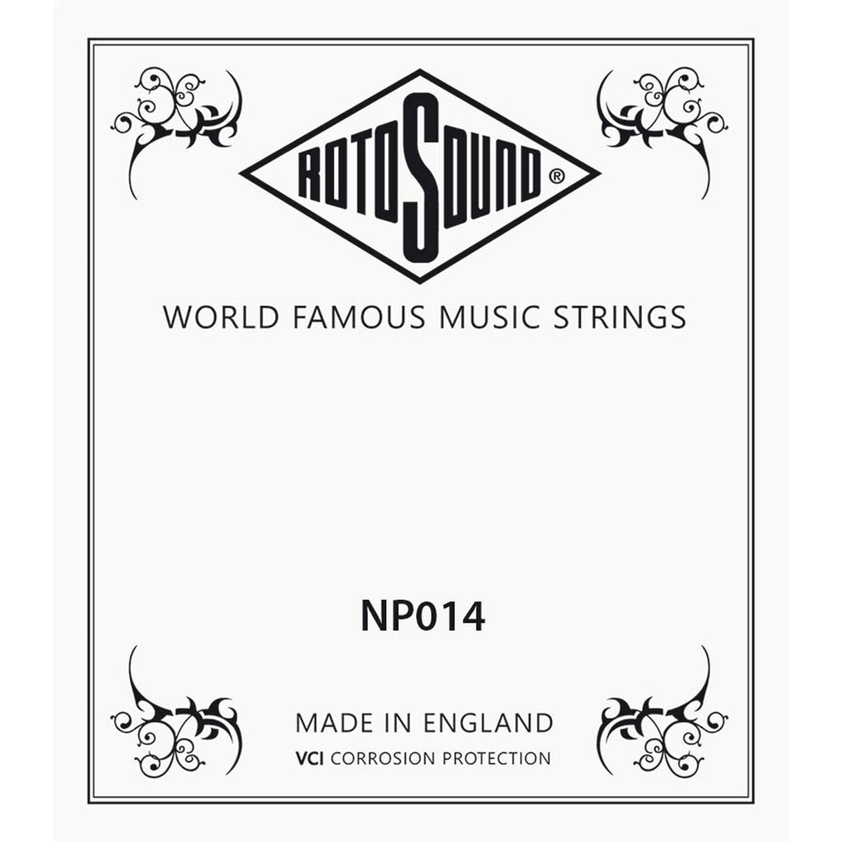 Rotosound NP014 .014 snaar for elektrisch/acoustic guitar, stainless steel