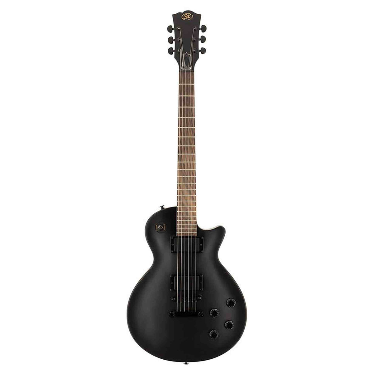 SX EE3S-SBK elektrische gitaar – LP Studio stijl, 2 humbuckers, lindenhout, mat zwart