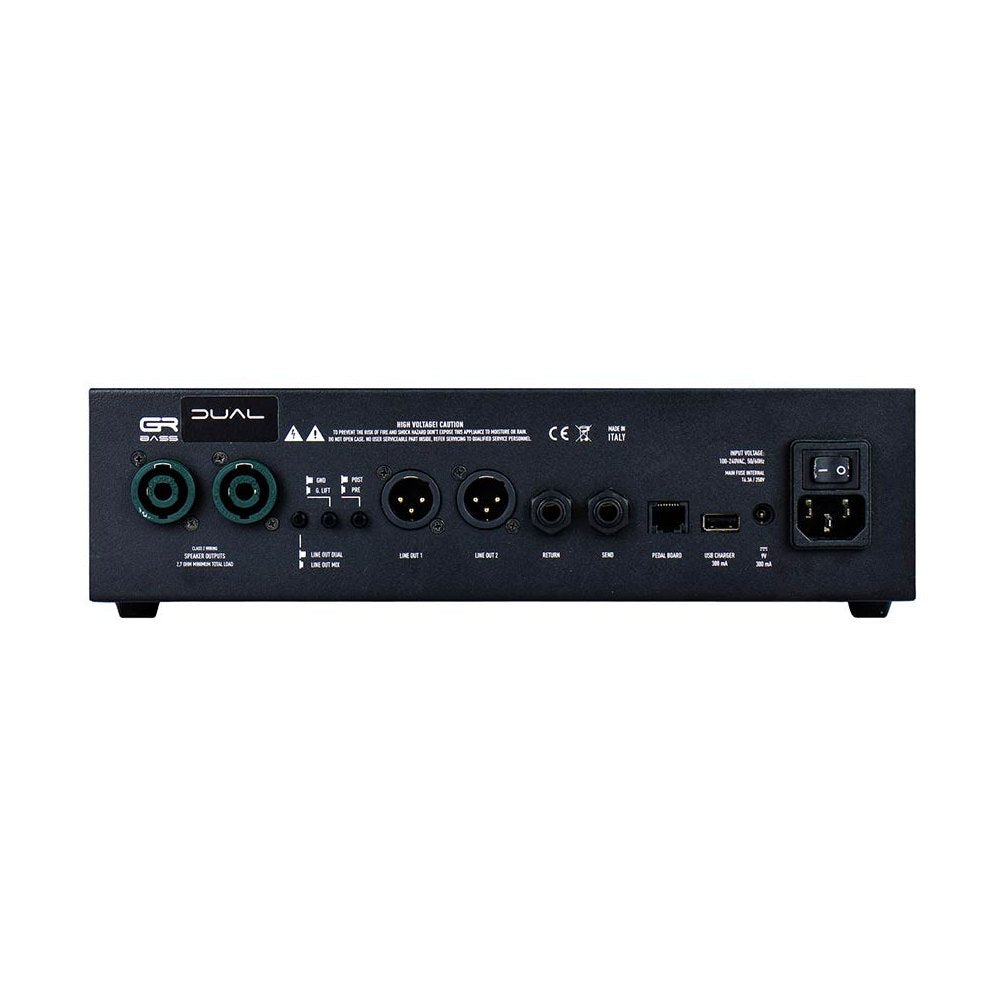 GR Bass DUAL800 Basversterker Top – 800W, 2 Kanalen, Overdrive & Dubbele DI