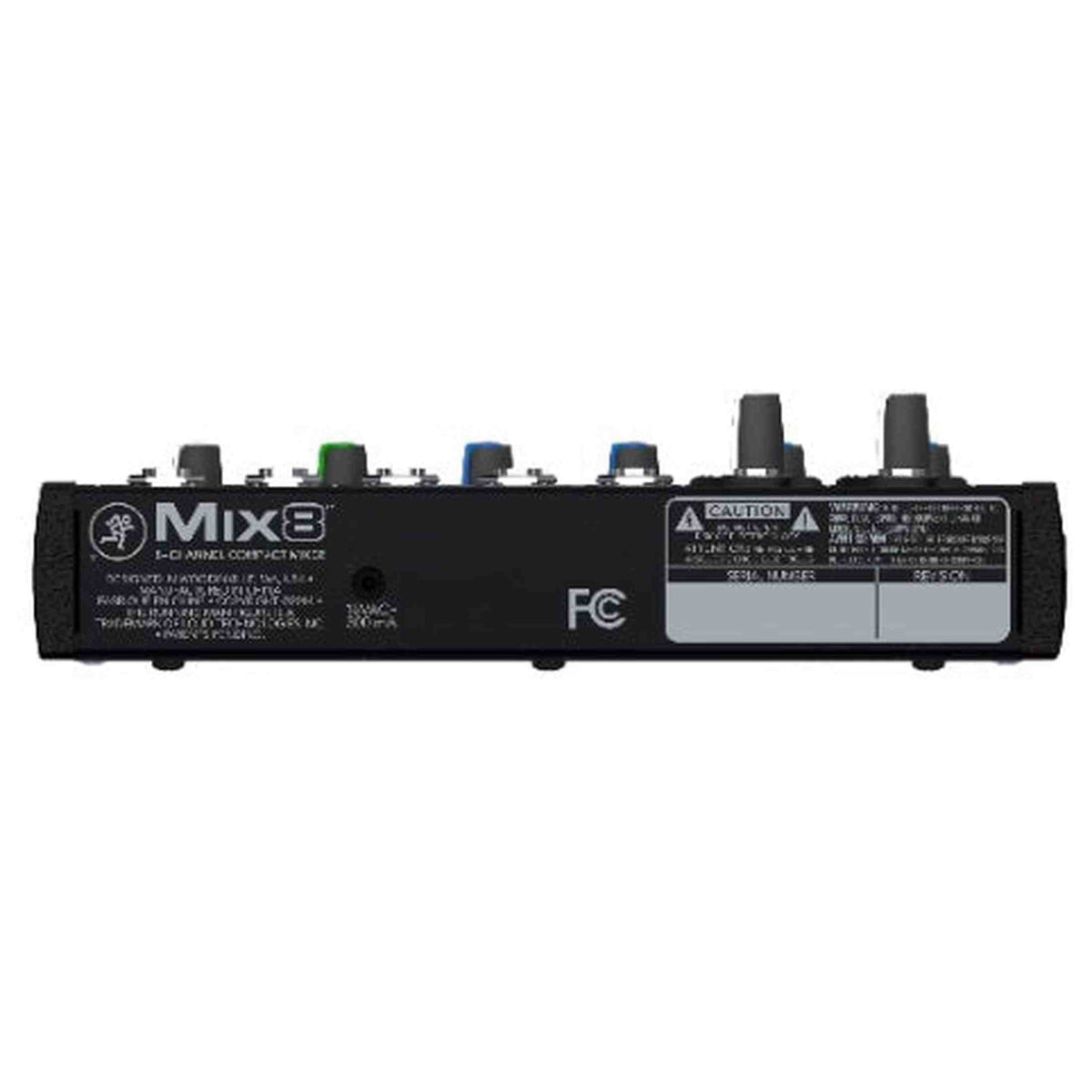 Mackie Mix8 4-kanaals mengpaneel met 2 microfooningangen, 3-bands EQ en aux send