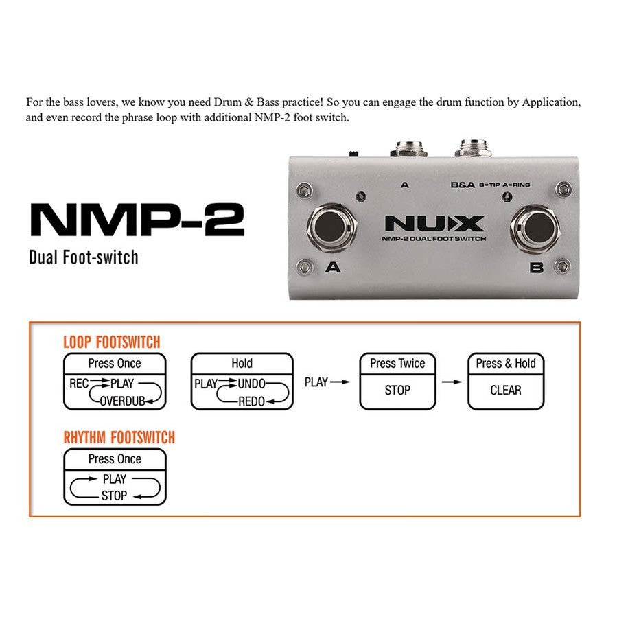 NUX Mighty Bass 50BT Digitale Basversterker met Bluetooth en Looper – 50 Watt