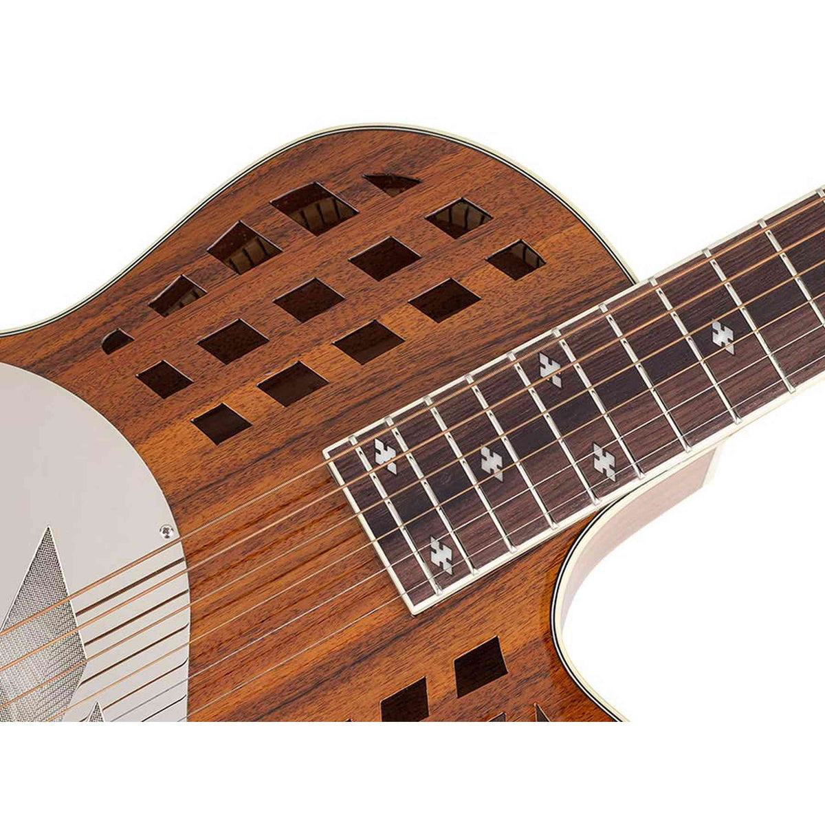 Royall KOA12US Tricone Resonator 12-Fret – Hawaïaans Koa, Cutaway, Undersaddle Pickup, Hardcase