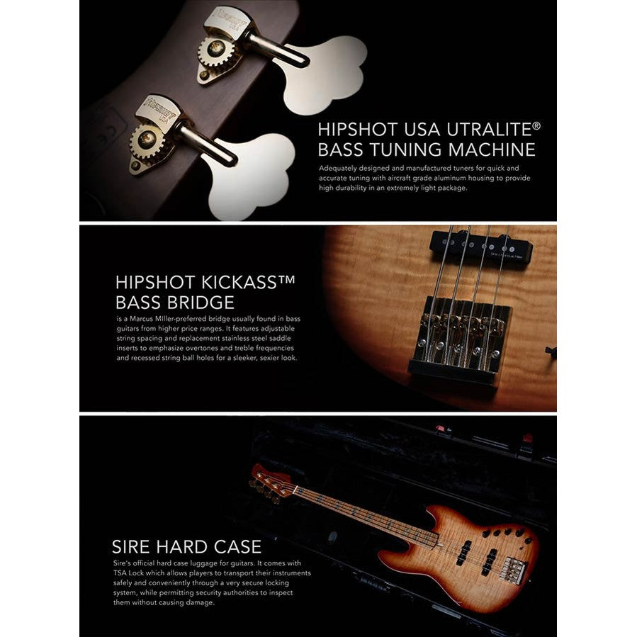 Sire V10 DX5/NT Marcus Miller 5-snarige actieve basgitaar Natural