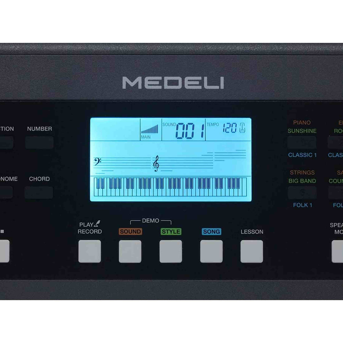 Medeli MK61 Nebula Series 61 toetsen, aanslaggevoelig, 450 klanken, incl. standaard en kruk