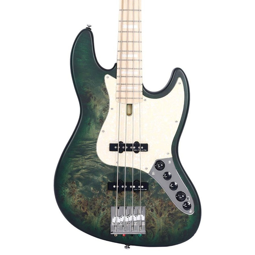 Sire V7 SR4/TGRS Marcus Miller Reissue swamp ash 4-snarige actieve basgitaar Transparent Green Satin