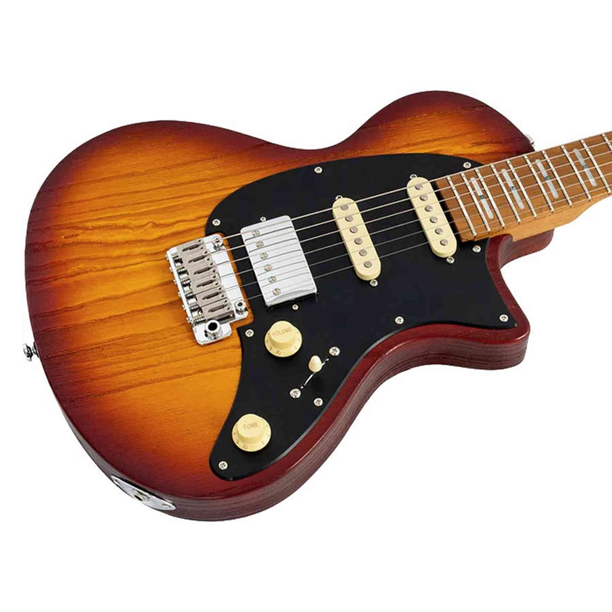 Sire I5S/TS elektrische gitaar – I-Series, sandblasted swamp ash, Tobacco Sunburst, HSS-configuratie, locking tuners