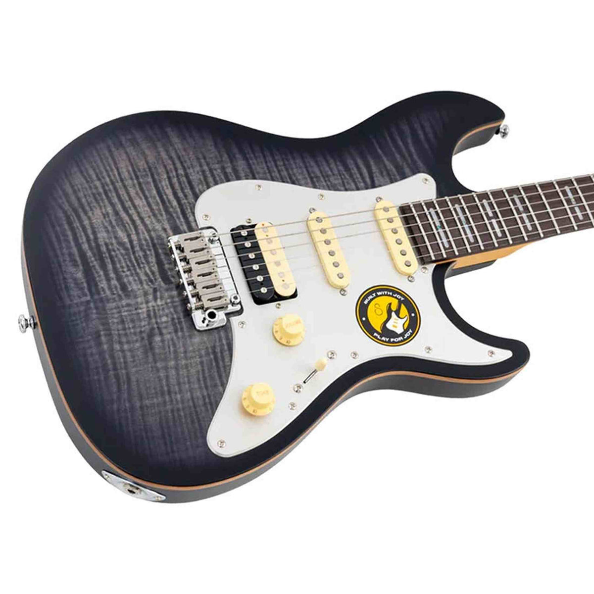 Sire S7N FM/TBK New Gen Larry Carlton elektrische gitaar – S-Style, flamed alder body, Transparent Black Satin, HSS-configuratie, stainless steel frets