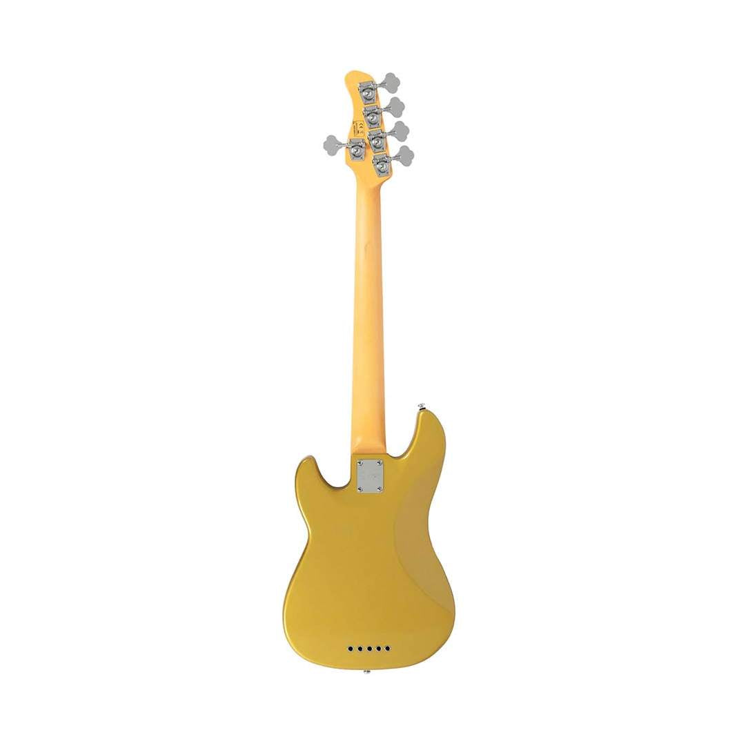 Sire P5 A5/MGO Marcus Miller basgitaar 5-snarige passieve P-stijl bas in Metallic Gold