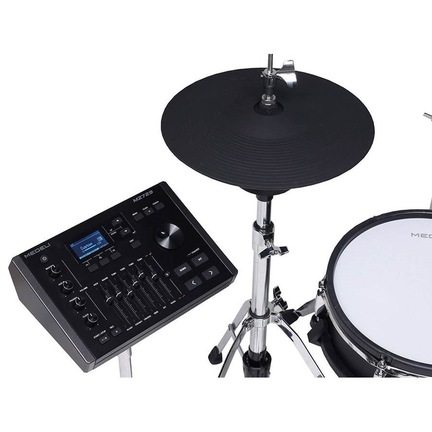 Medeli MZ729 Elektrisch Drumstel Fullsize Mesh Ketels met 20" Kick en Blackwood