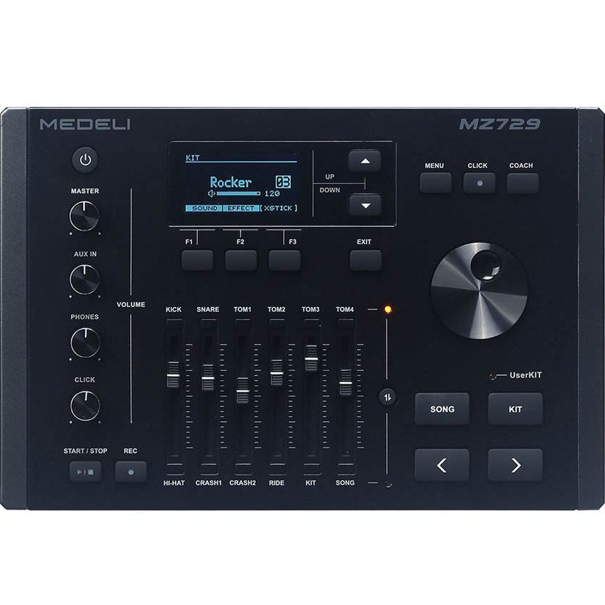 Medeli MZ729 Elektrisch Drumstel Fullsize Mesh Ketels met 20" Kick en Blackwood