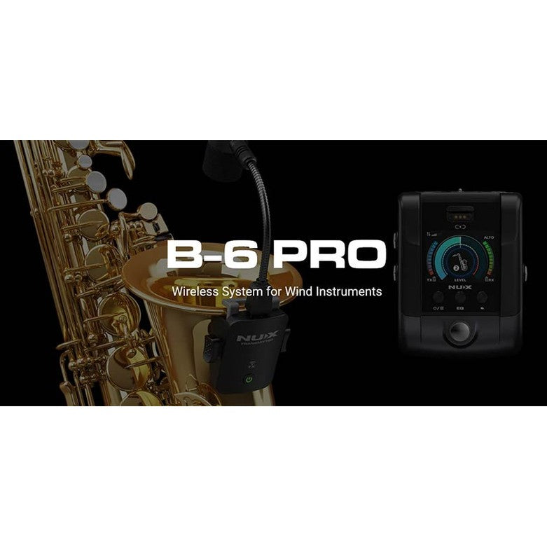 NUX B-6PRO – 2.4 GHz Draadloos Systeem voor Saxofoon & Blaasinstrumenten
