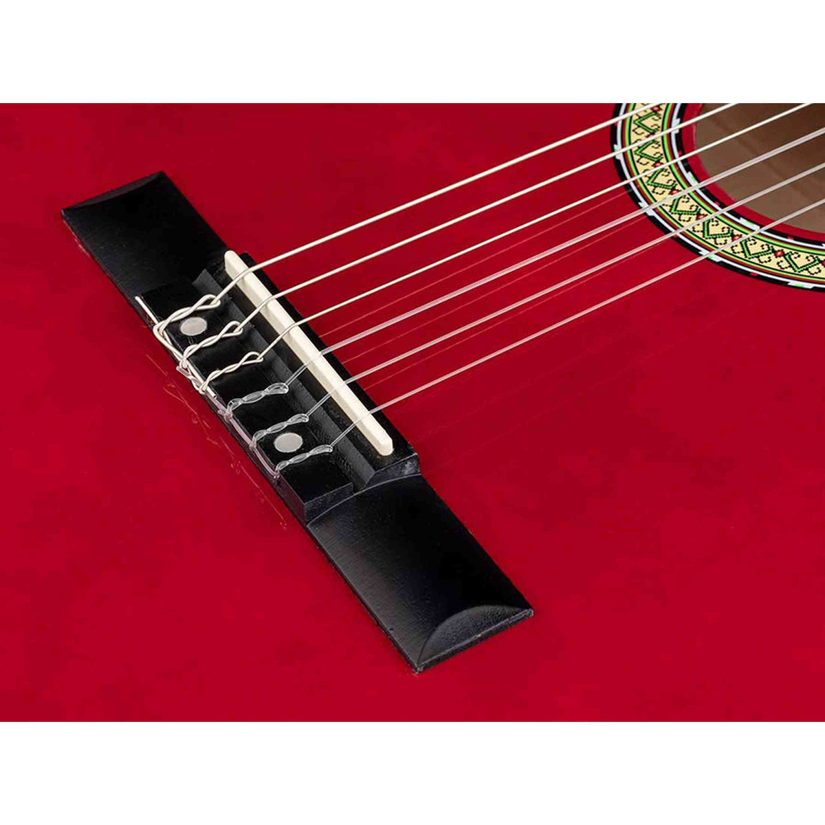 A. Martinez MTC-080/R 4/4 klassieke gitaar dark red met standaard, tas en tuner