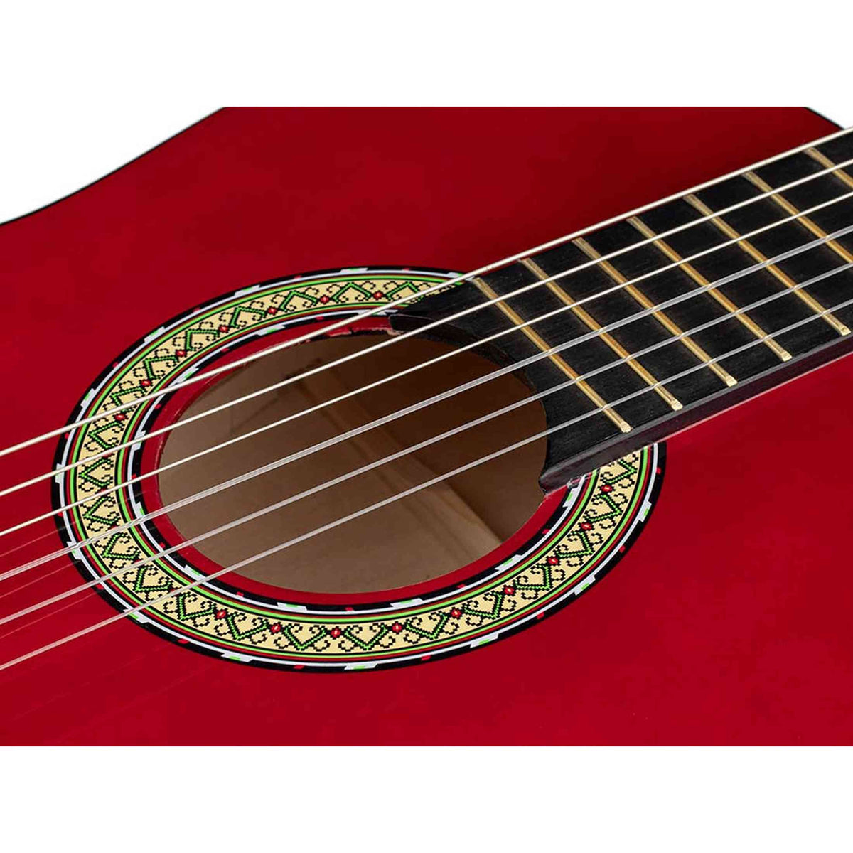 A. Martinez MTC-080/R 4/4 klassieke gitaar dark red met standaard, tas en tuner
