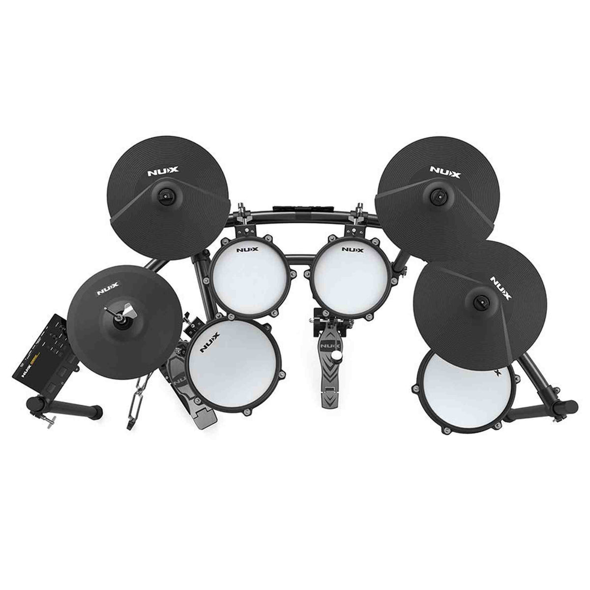 NUX DM-310H All Mesh Head Digitale Drumkit met 10" Snare, 8/8/10 Toms, 12"/14" Cymbals en Hi-Hat Stand