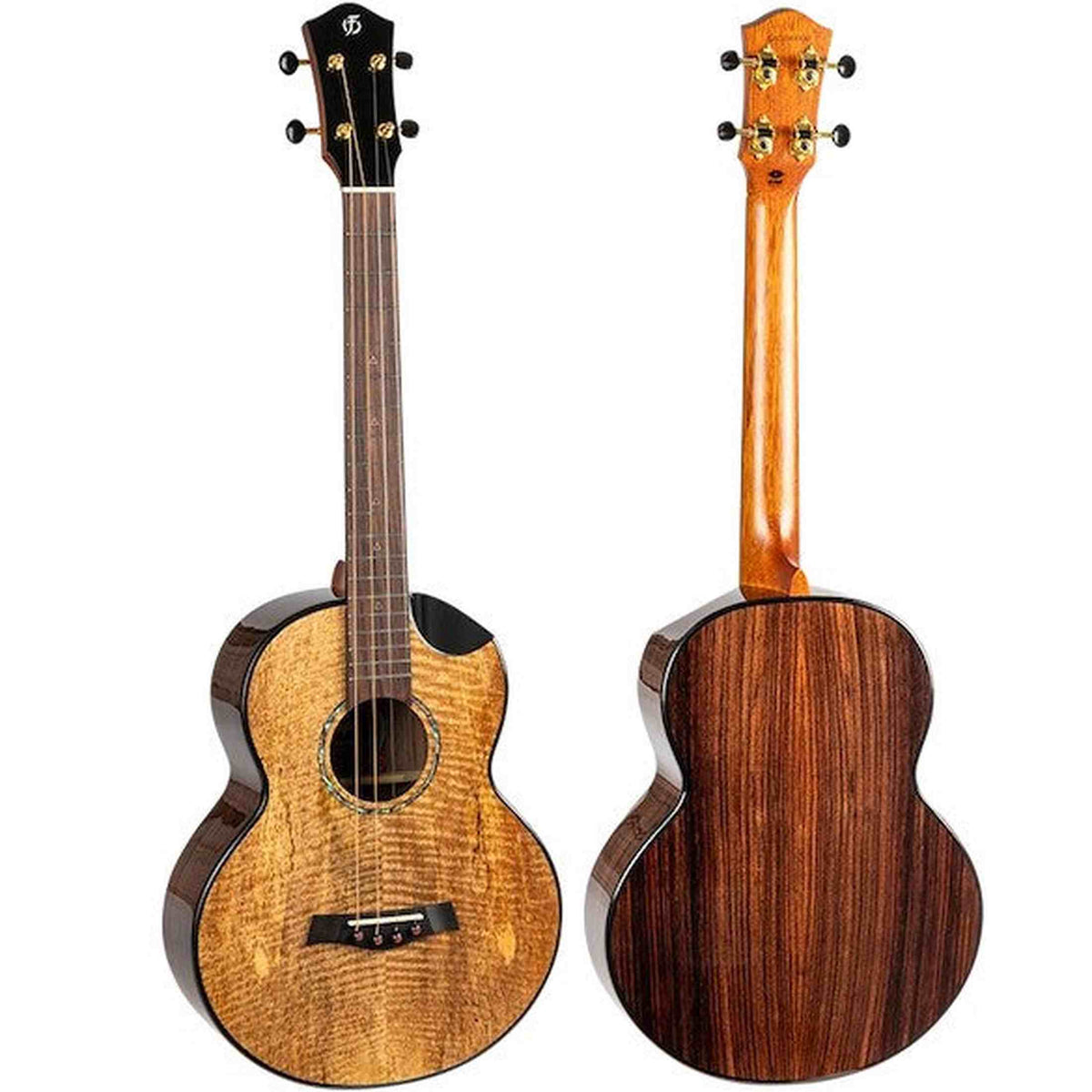 Flight Maia Baritone EQ-A Elektrisch-Akoestische Baritone Ukulele met Solid Mango Top, Rosewood Body en Stalen Snaren