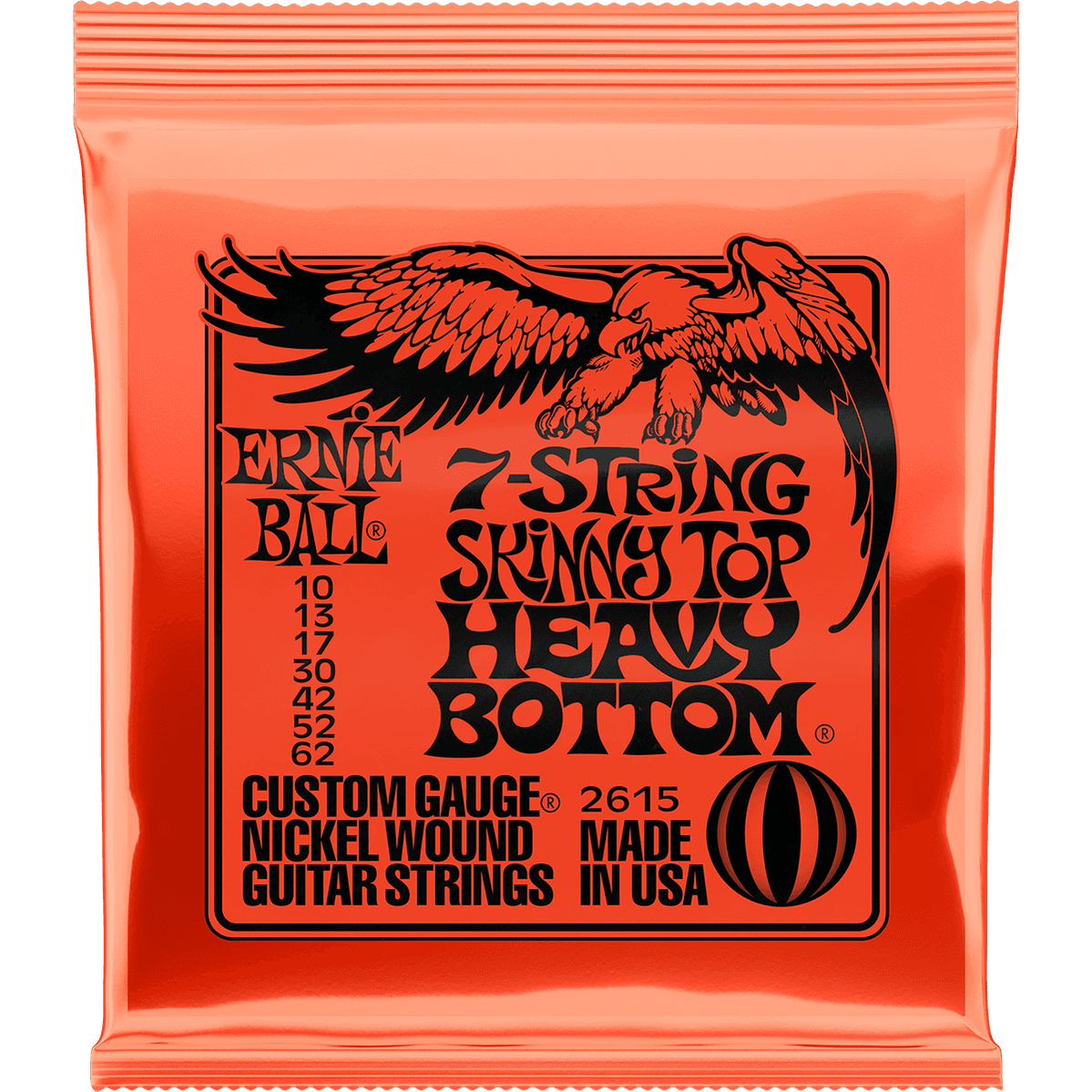 Ernie Ball 2615 Skinny Top Heavy Bottom elektrische gitaarsnaren 7-snarig 010-062
