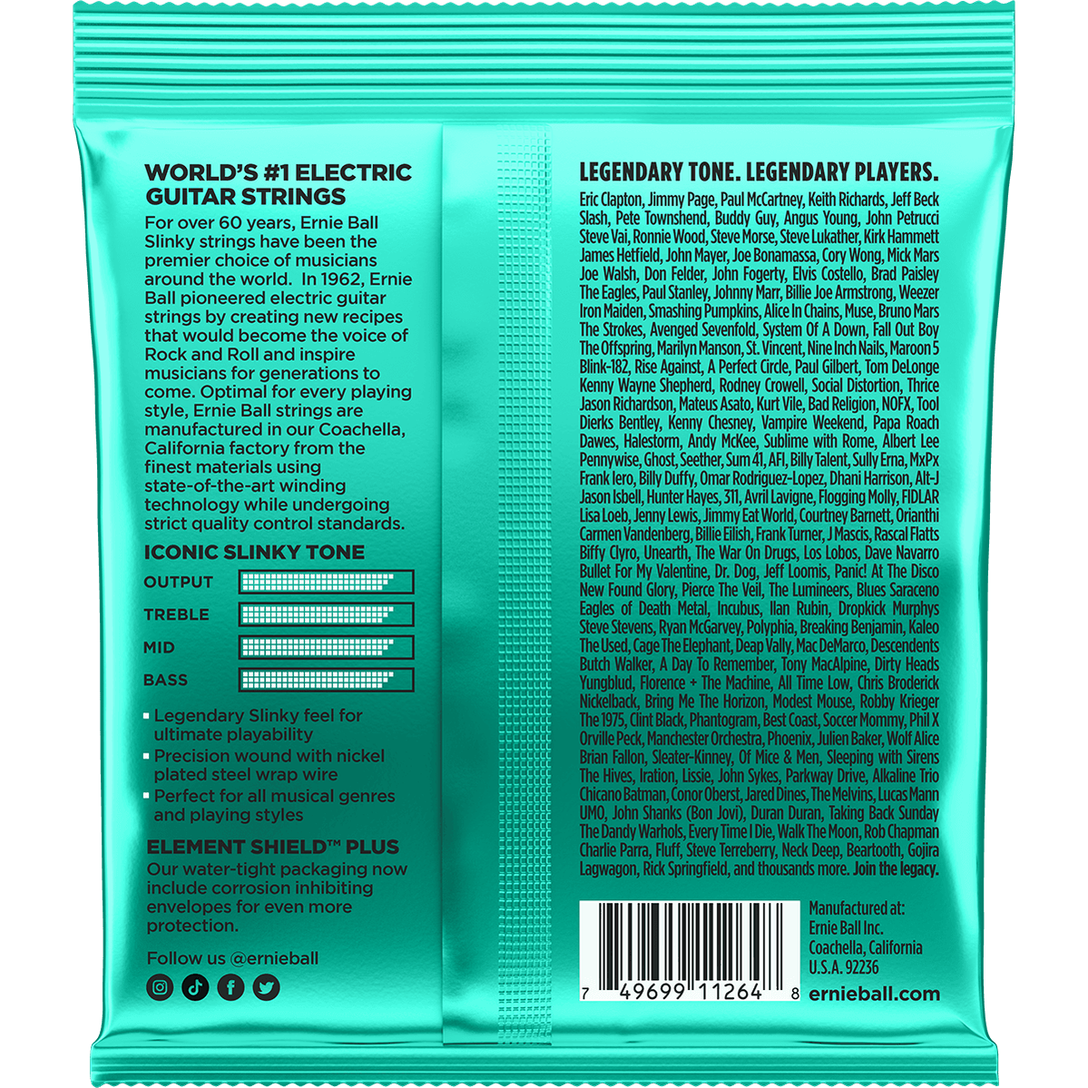 Ernie Ball 3626 Not Even Slinky elektrische gitaarsnaren 3-pack 012-056