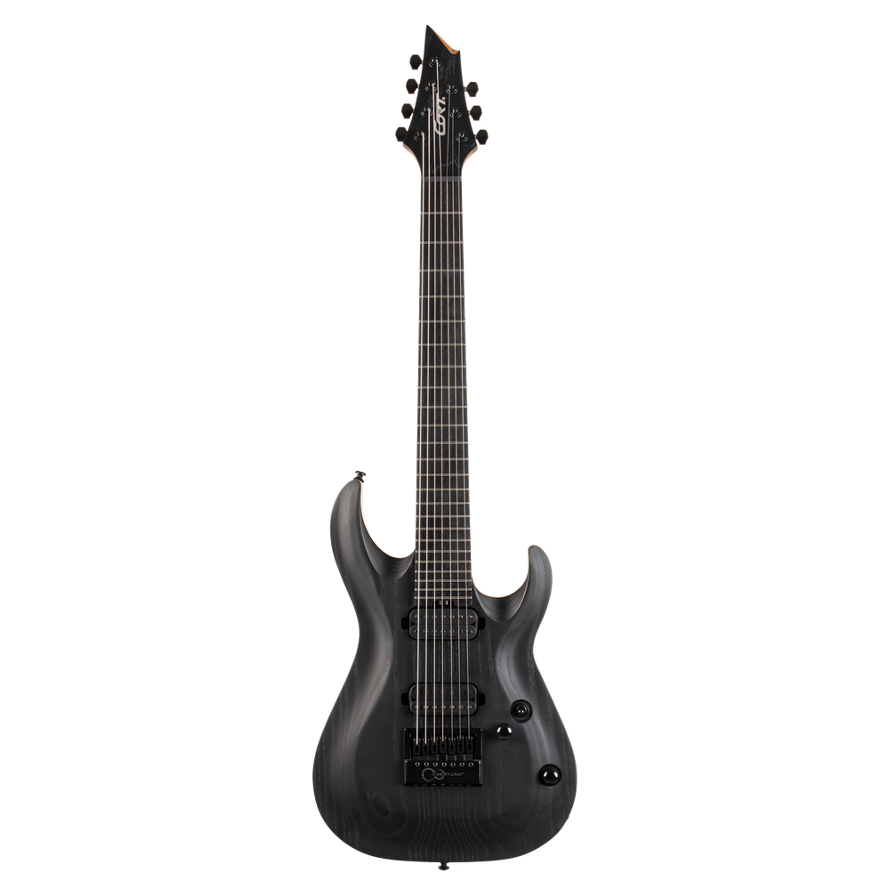 CORT KX707EVOPBKG 7-snarige Elektrische gitaar Evertune Open Pore Black