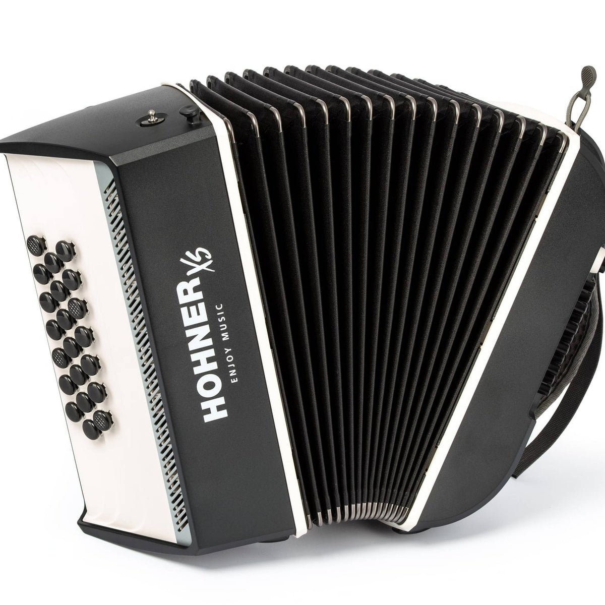 HOHNER A2931 XS Knopaccordeon- 21 knoppen en 15 bassen Grijs‑Wit met gigbag en volwassen draagriem