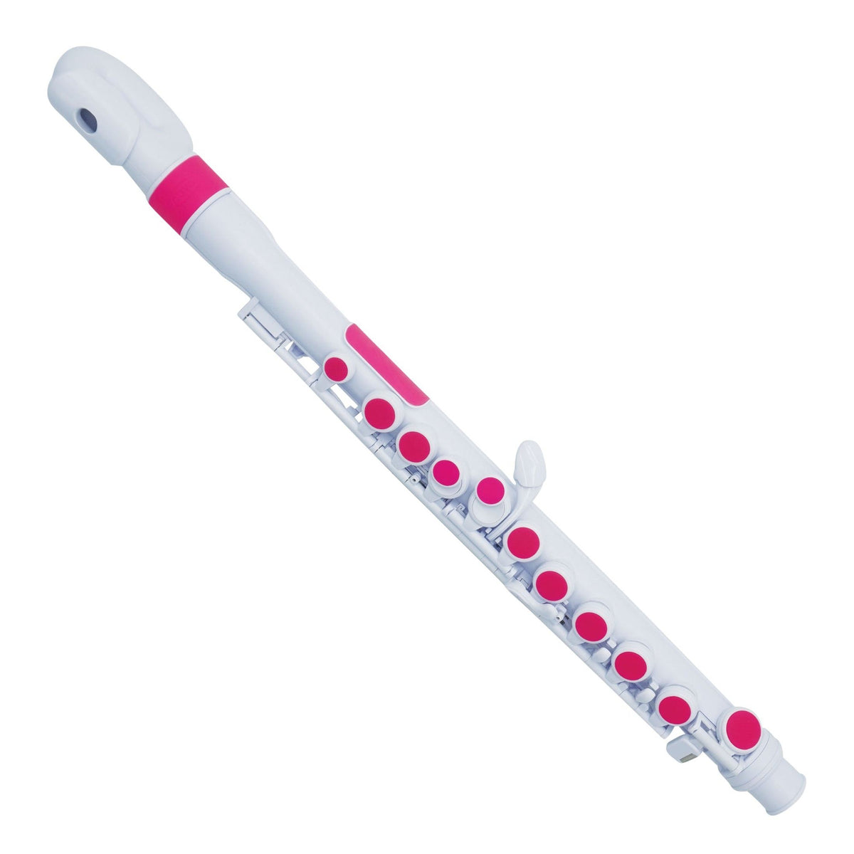 NUVO jFlute 2.0 wit-roze kinder dwarsfluit in C met DONUT kopstuk en Firstnote