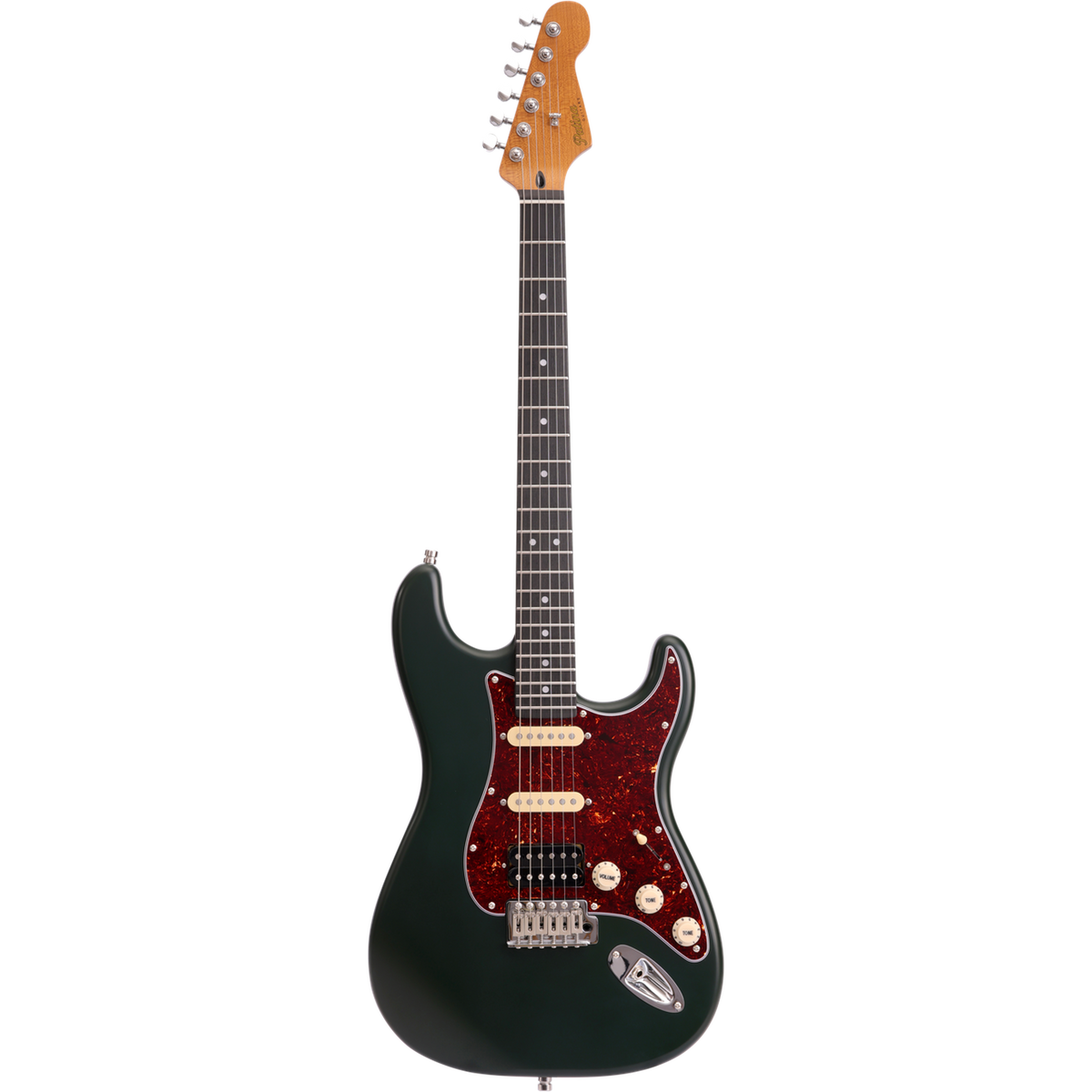 Patina PS-4 SGR S-style Elektrische Gitaar HSS Alnico V Nitro Paulownia Body Roasted Maple Hals Sherwood Green