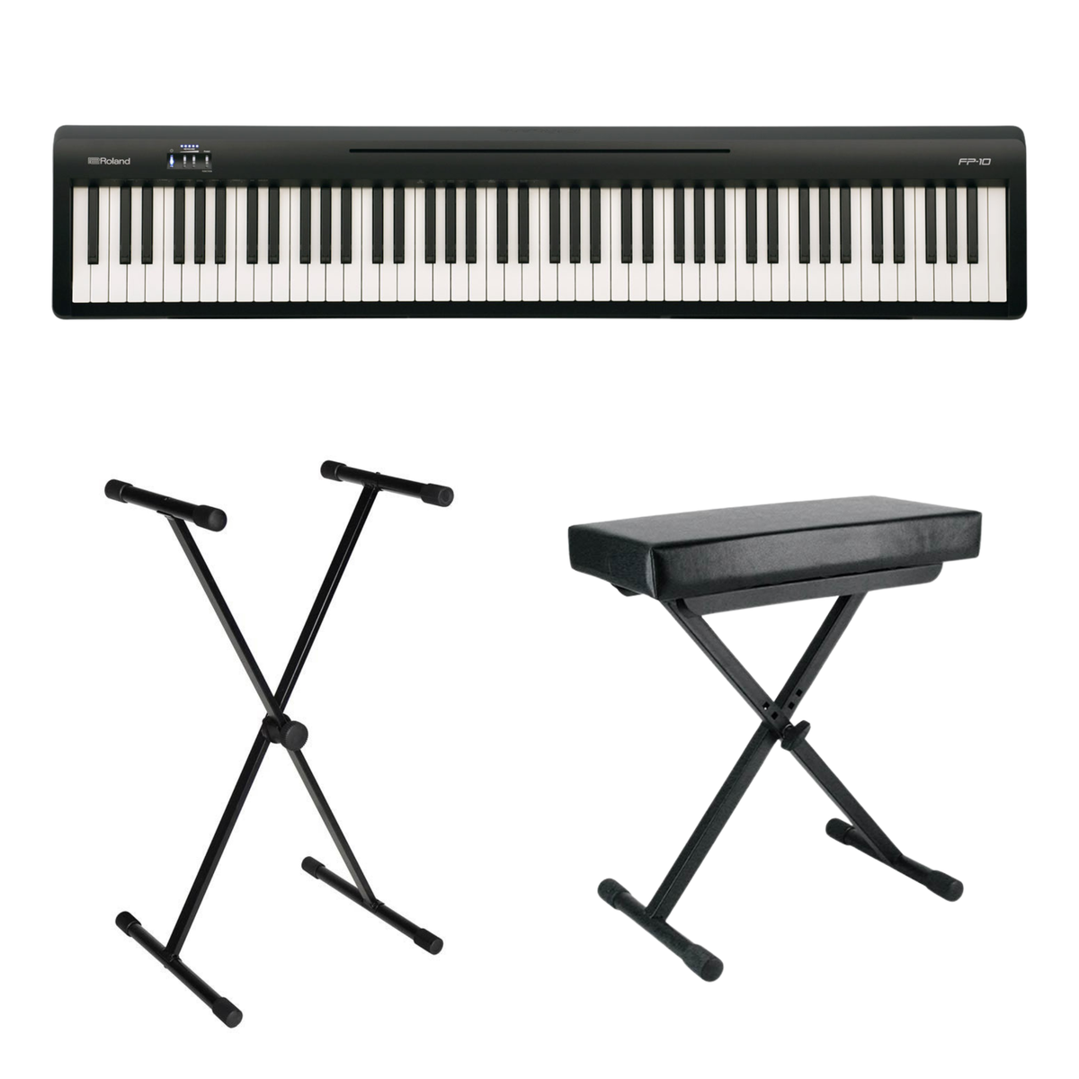 Roland FP-10 set digitale piano 88 toetsen PHA-4 met standaard kruk en sustainpedaal