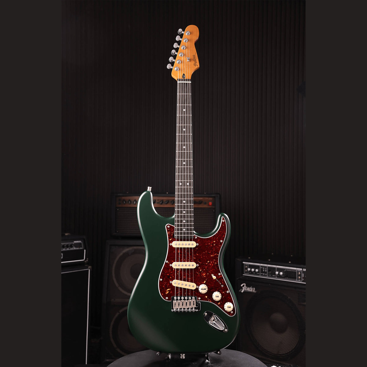 Patina PS-3 SGR S-style Elektrische Gitaar SSS Alnico V Nitro Paulownia Body Roasted Maple Hals Sherwood Green
