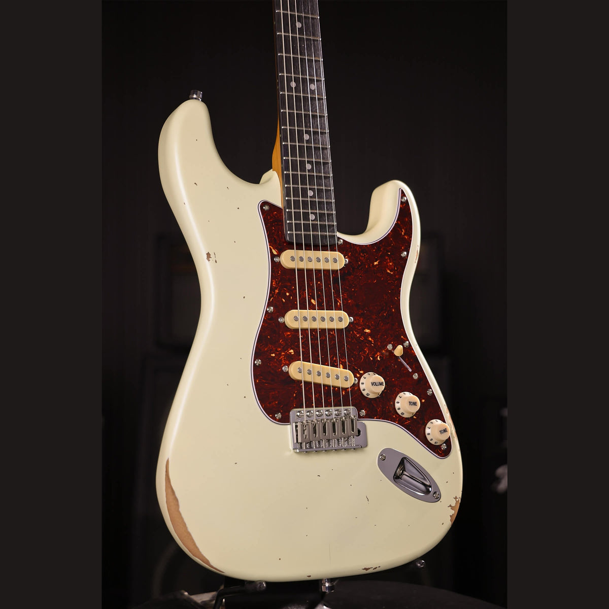 Patina PS-6 OW R S-style Elektrische Gitaar SSS Alnico V Nitro Relic Paulownia Body Roasted Maple Hals Olympic White