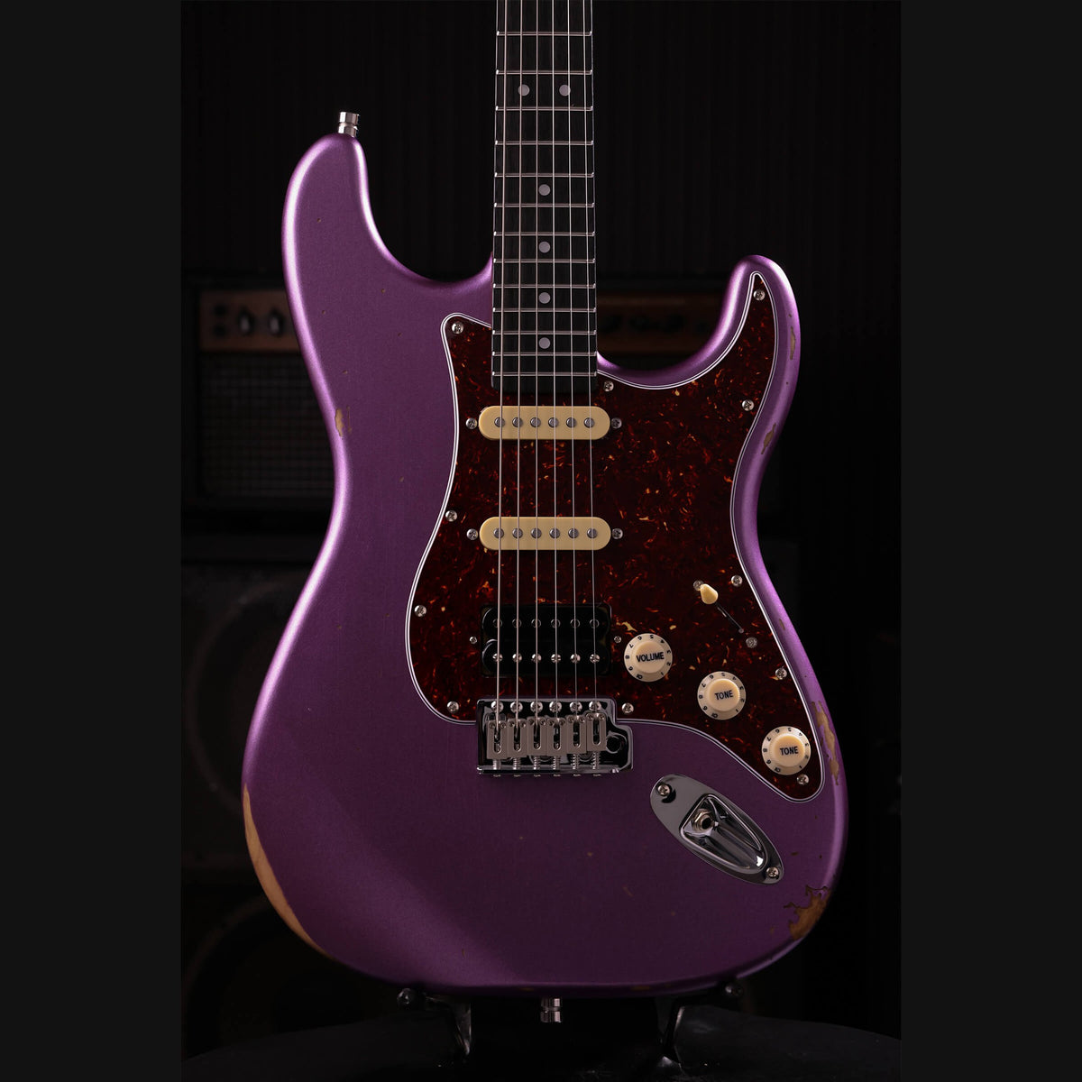 Patina PS-7 PP R S-style Elektrische Gitaar HSS Alnico V Nitro Relic Paulownia Body Roasted Maple Hals Paars