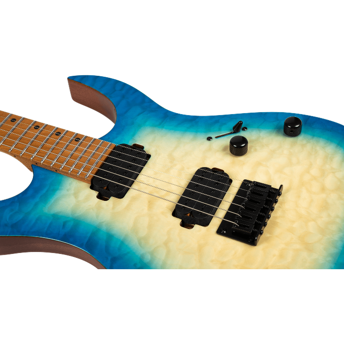 Spira Guitars S-500 QAB Trans Aqua Blue elektrische gitaar ST model