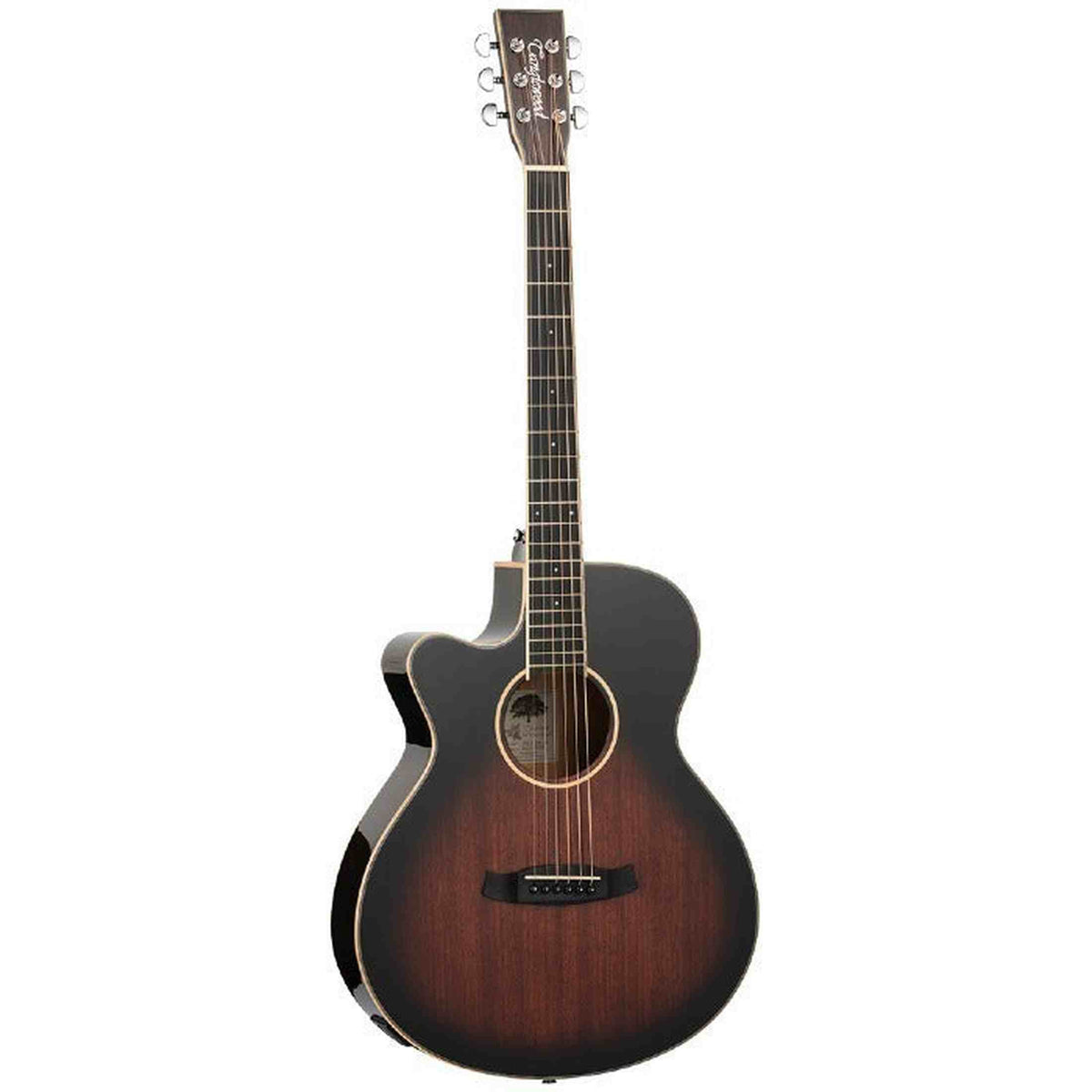 Tanglewood Winterleaf 4 CE AVB LH Linkshandige Super Folk Cutaway Elektro-Akoestische Gitaar Solid Mahogany Autumn Vintage Burst