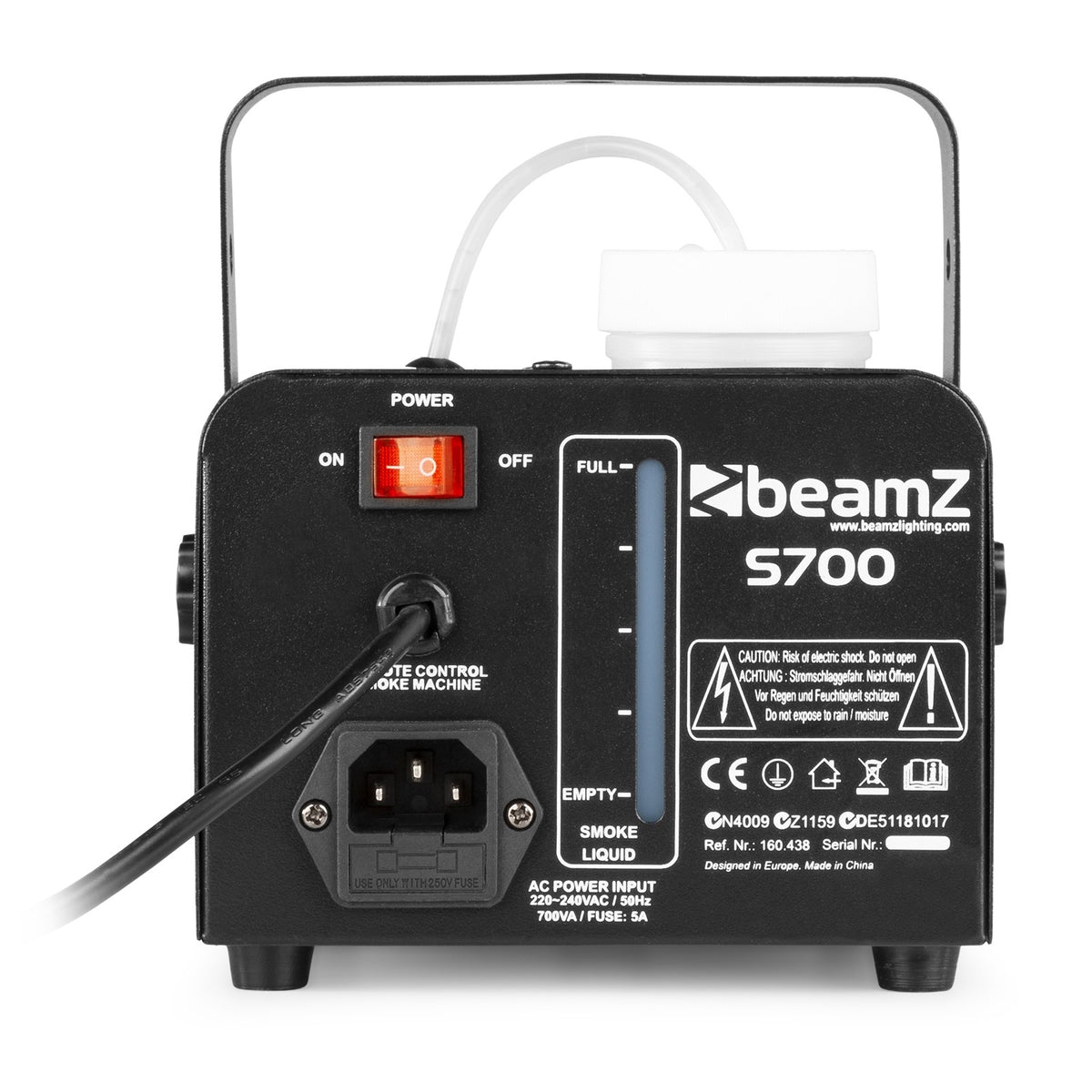 beamZ S700 Rookmachine 700W met Afstandsbediening en Inclusief Rookvloeistof