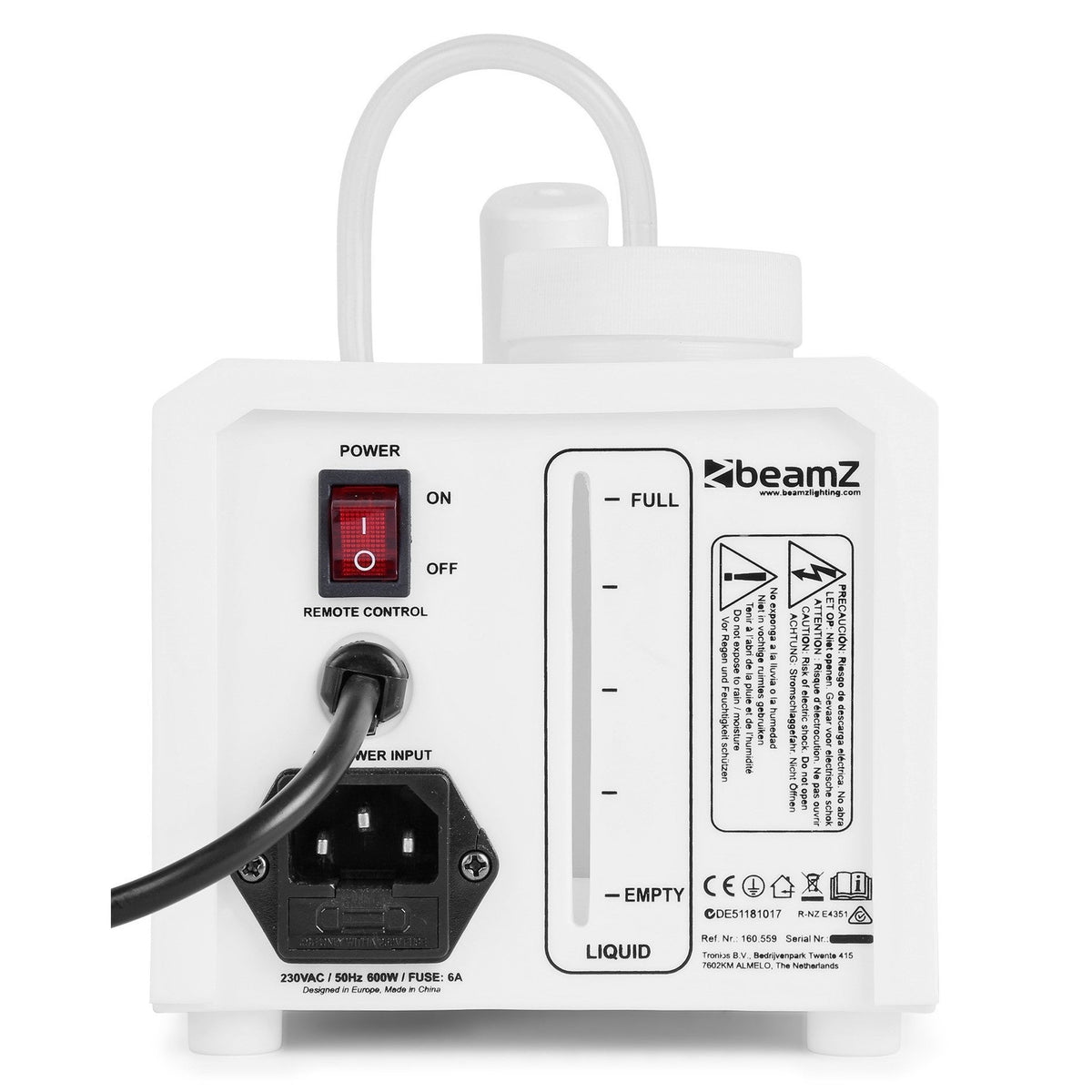 beamZ SNOW600 Sneeuwmachine met 0.3L Tank en 5m Afstandsbediening