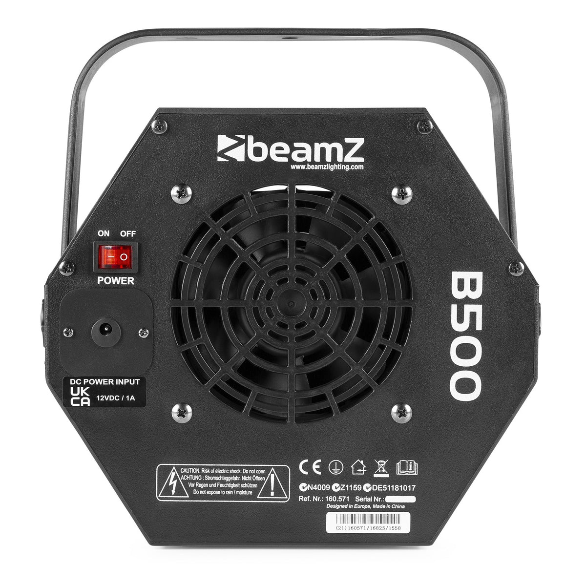 beamZ B500 Bubbelmachine Medium met Krachtige Ventilator – 0.55L Tank