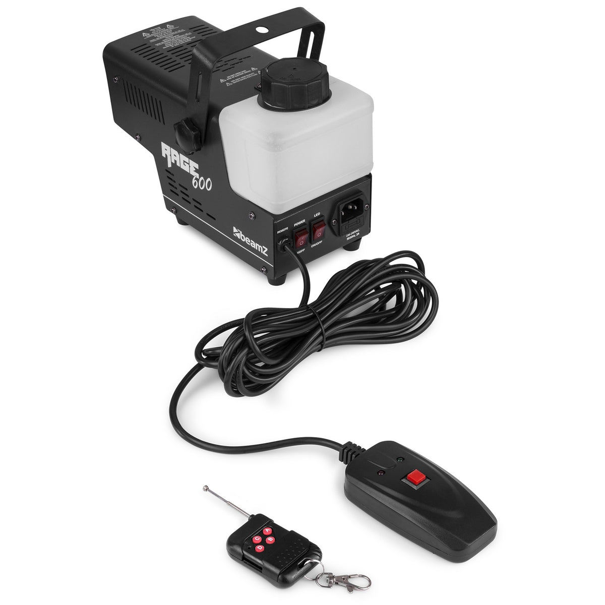 beamZ Rage 600LED Rookmachine met Vlameffect en Draadloze Afstandsbediening – 600W