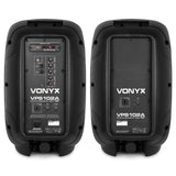 VONYX VPS102A 600W Actieve Speakerset met Bluetooth, USB/SD en 10 inch Woofers