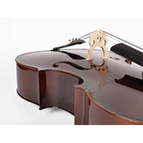 Leonardo LC-2012 cello set 1/2, geheel massief, nitro,ebben toebehoren, inclusief tas en strijkstok
