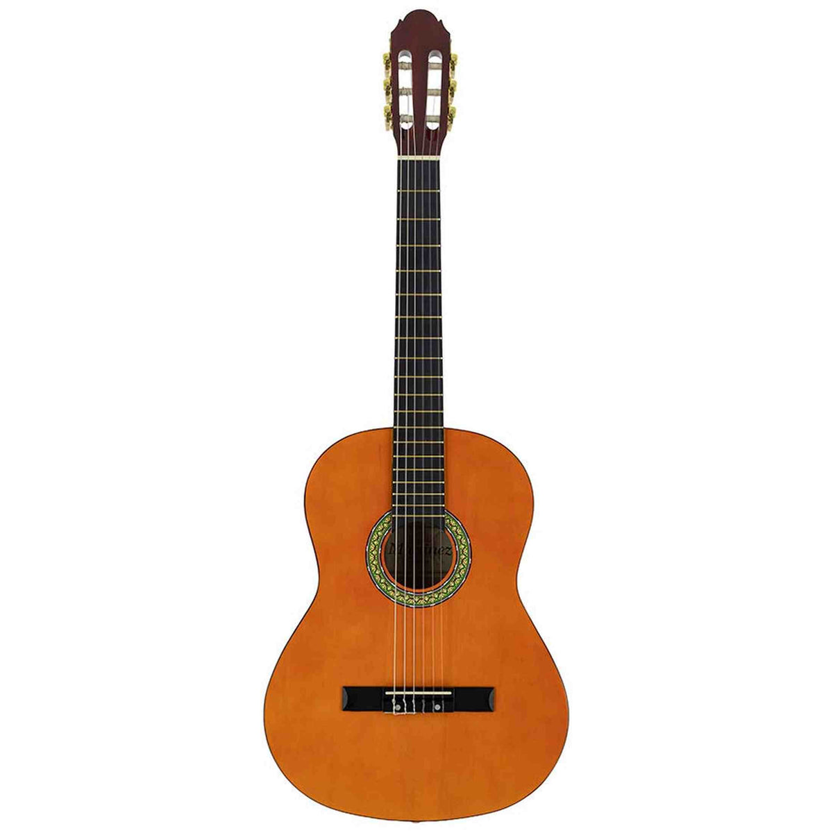A. Martinez MTC-080 4/4 klassieke gitaar bruin naturel met standaard, tas en tuner