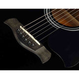 Richwood RD-12-BK akoestische gitaarset – dreadnought, zwart, met stemapparaat en standaard