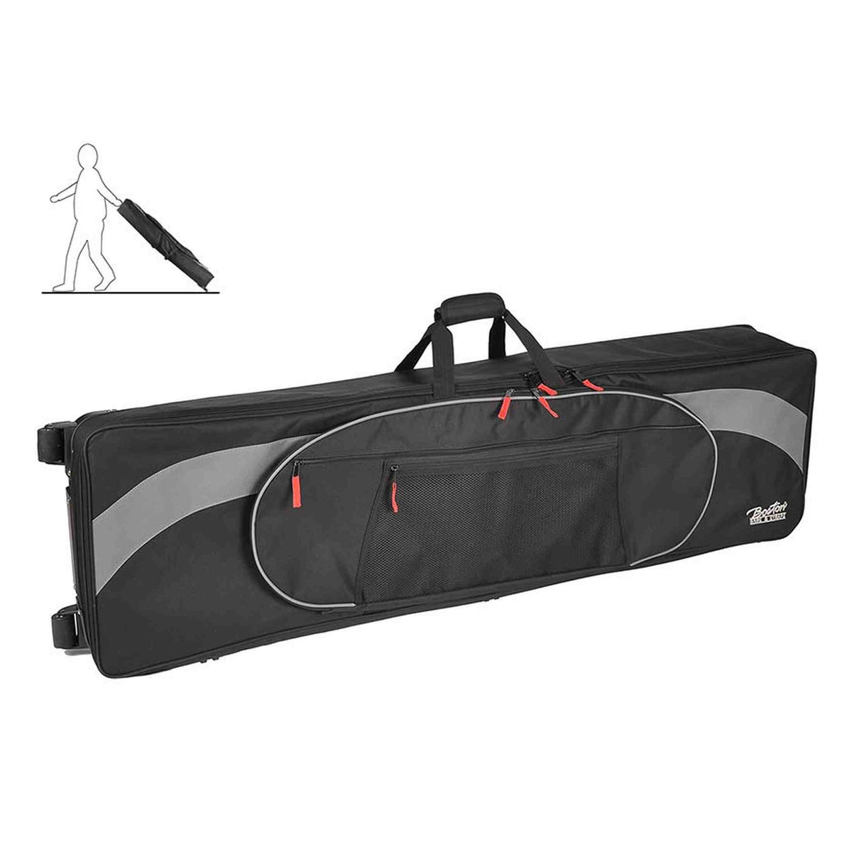 Boston SPT-140-BG Super Packer gigbag – stage piano, 1400 x 380 x 165 mm, 25 mm gevoerd, met wielen