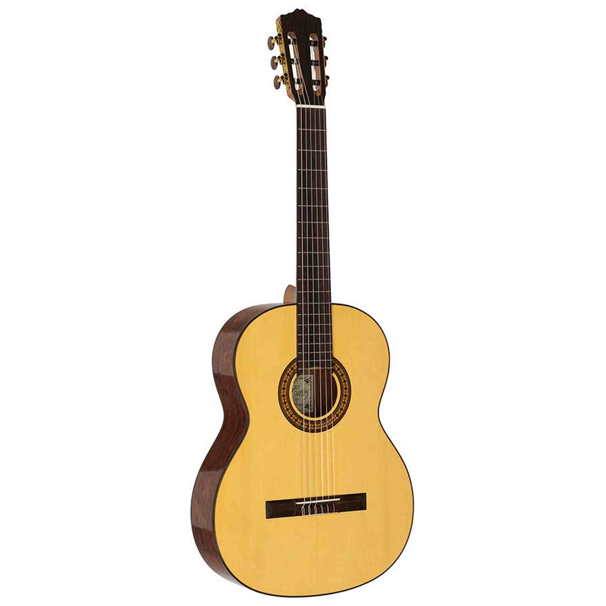 Salvador Cortez CS-25 – Klassieke gitaar met massief spruce bovenblad en mutenyé zij- en achterkant