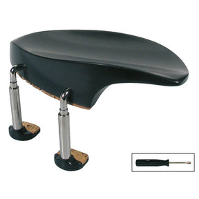 Wolf KH-51 chinrest for violin and viola 'Teka'-model, ebony, patented screws nickel