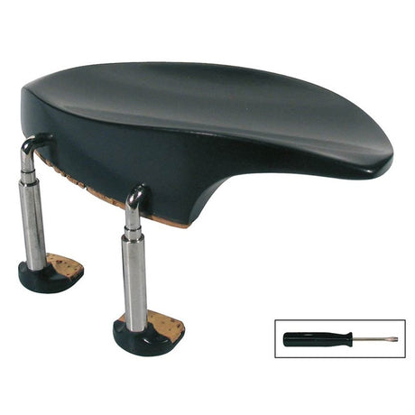 Wolf KH-51 chinrest for violin and viola 'Teka'-model, ebony, patented screws nickel