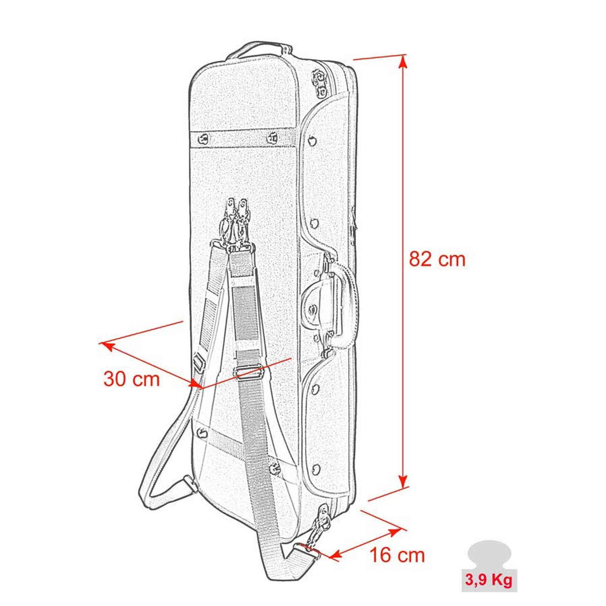 Leonardo VAC-47-BG Pro Series altvioolkoffer oblong verstelbaar zwart groen