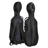 Leonardo CC-244-BK cellokoffer 4/4 gevormd zwart met wielen 5,3 kg