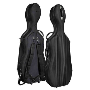 Leonardo CC-244-BK cellokoffer 4/4 gevormd zwart met wielen 5,3 kg