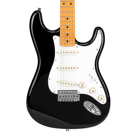 SX SST57-BK elektrische gitaar – 3 single coils, vintage tremolo, zwart + tas