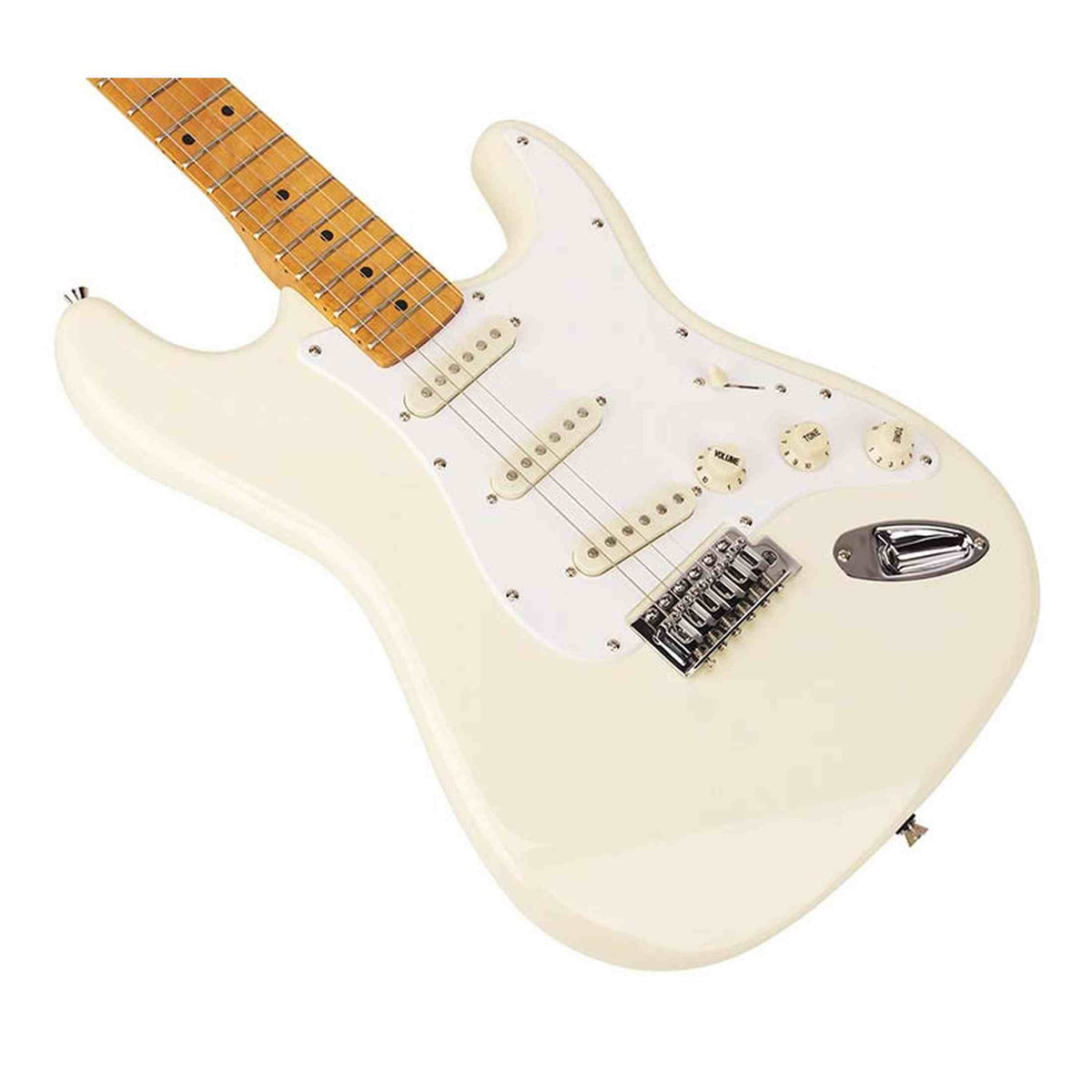 SX SST57-VWH elektrische gitaar – 3 single coils, vintage tremolo, Vintage White + tas
