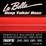 La Bella L-760FS snaren set elektrisch bass, stainless steel flatwound, standard, 045-065-085-105